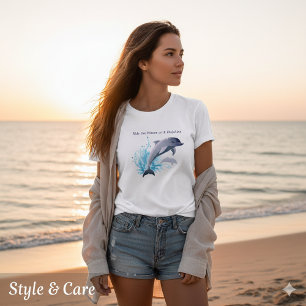 Camiseta Triblenda Ilustración Moderna de Delfín para Mujeres Moderna