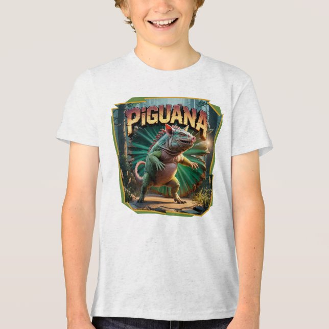 Camiseta Triblenda Ilustracion Piguana Combo Creature Funny (Anverso)