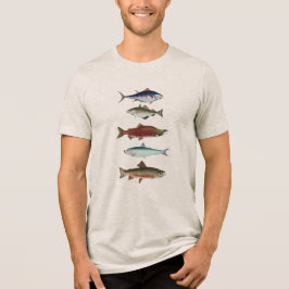 Camiseta Triblenda Ilustraciones de peces vintage