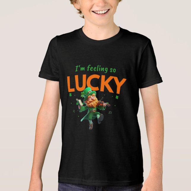 Camiseta Triblenda I'm Feeling So Lucky - Shamrock & Leprechaun (Anverso)