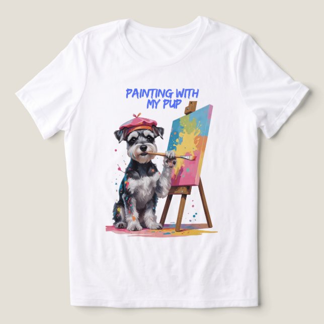 Camiseta Triblenda Imagen creativa - El Schnauzer en miniatura artíst (Diseño delantero )