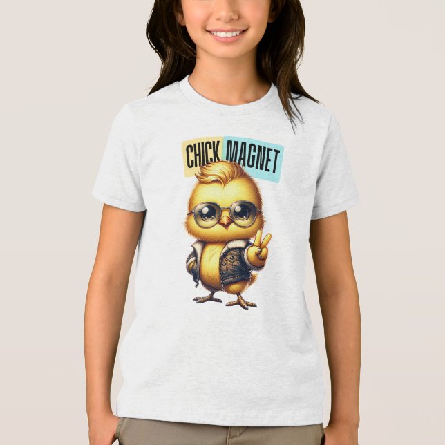 Camiseta Triblenda Imán de pollito lindo divertido Pascua (Anverso)