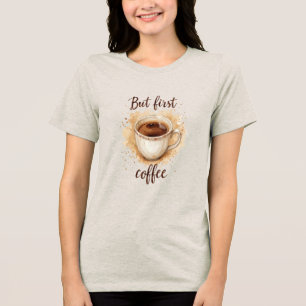 Camiseta Triblenda Impresión de arte de la Copa de Café acuarela - pe