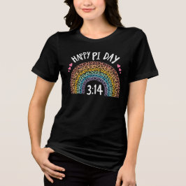 Camiseta Triblenda Impresión de leopardo arco iris feliz día de Pi