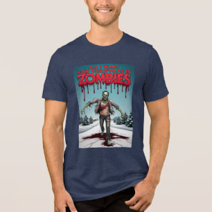 Camiseta Triblenda Impresionante Navidad divertido Cazador de Zombies
