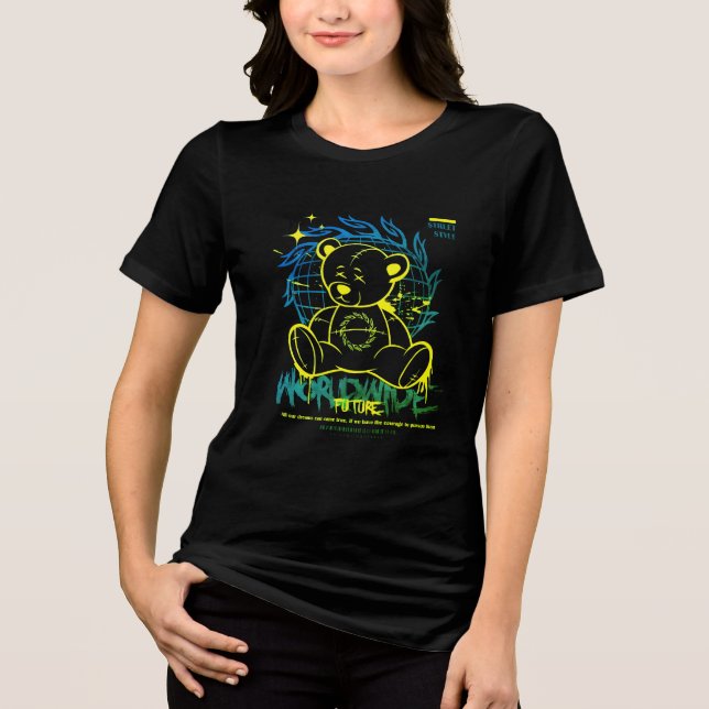 Camiseta Triblenda Impresionante y moderno: Oso de peluche estilo cal (Anverso)