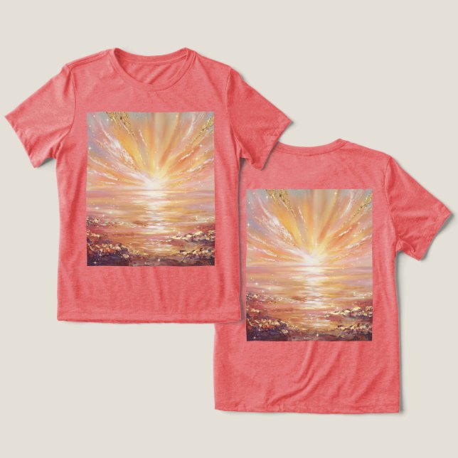 Camiseta Triblenda Impresionista pintura irlandés Sunrise T-Shirt (Diseño Anverso y Reverso)