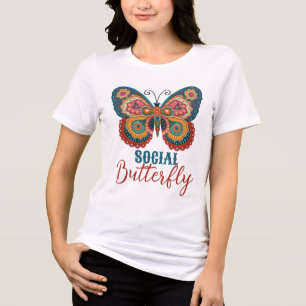 Camiseta Triblenda Inespirituosidad divertida de la mariposa social c
