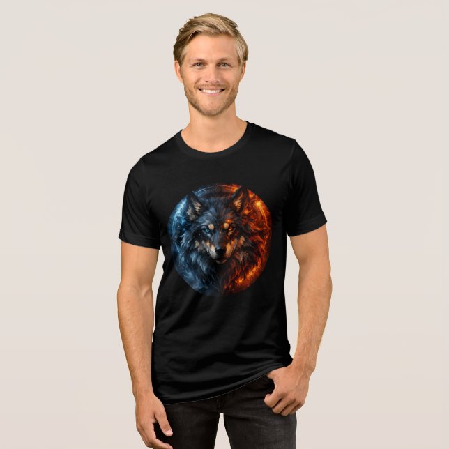 Camiseta Triblenda Inferno & Frost Wolf – Elemental Duality (Anverso Completo)