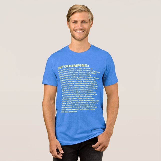 Camiseta Triblenda Infodumping: Modelo de Infovolcado Neurodivergente (Anverso Completa)