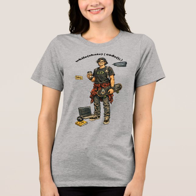 Camiseta Triblenda Ingeniero de Software Codificador URM Que Practica (Anverso)