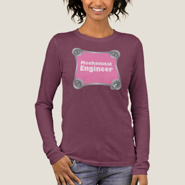 Camiseta Triblenda Ingeniero Mecánico Rosado Fastener (Anverso)