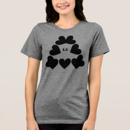 Camiseta Triblenda Iniciales Personalizadas Corazón Triángulo Damas