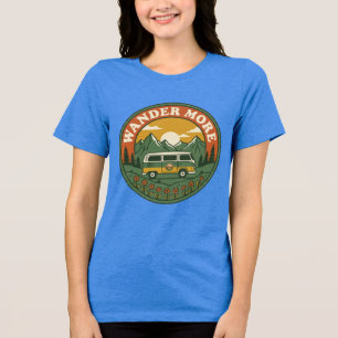 Camiseta Triblenda Insignia de Camioneta Camper Vintage Wander More M