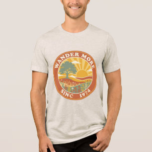 Camiseta Triblenda Insignia de flor silvestre de roble vintage 'Wande