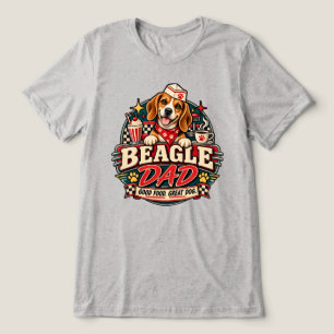 Camiseta Triblenda Insígnia de Huella de Pata de Diner Retro de Papá 