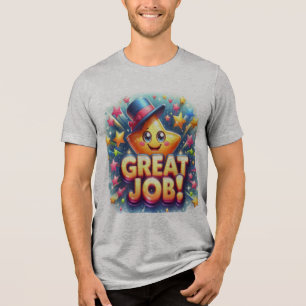 Camiseta Triblenda Insígnia de Logro Mágico Gran Trabajo