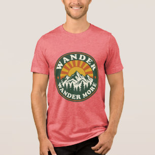 Camiseta Triblenda Insignia Vintage Montaña Explosión de Sol Wander M