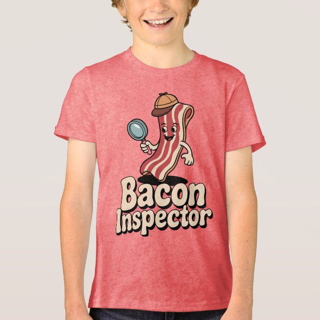 Camiseta Triblenda Inspector de Tocino Divertida Comida (Anverso)
