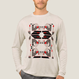 Camiseta Triblenda Inspirado en el arte del suroeste simétrico gris n
