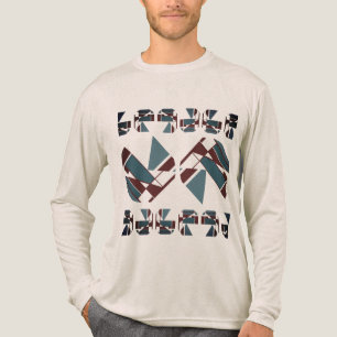 Camiseta Triblenda Inspirado en el Mediterráneo con borde de borgoña