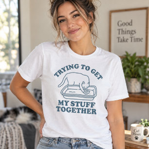 Camiseta Triblenda Intentando poner mis cosas en orden Gato divertido