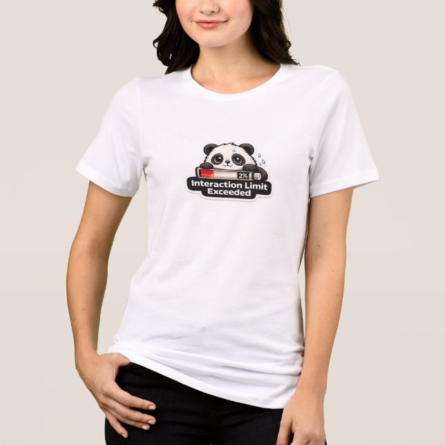 Camiseta Triblenda Interaction Limit Exceeded Panda Design (Anverso)