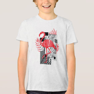 Camiseta Triblenda Intrincado patrón de flamenco rojo - L tropical ex