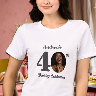 Camiseta Triblenda Invitados de foto de cumpleaños número 40 en negri