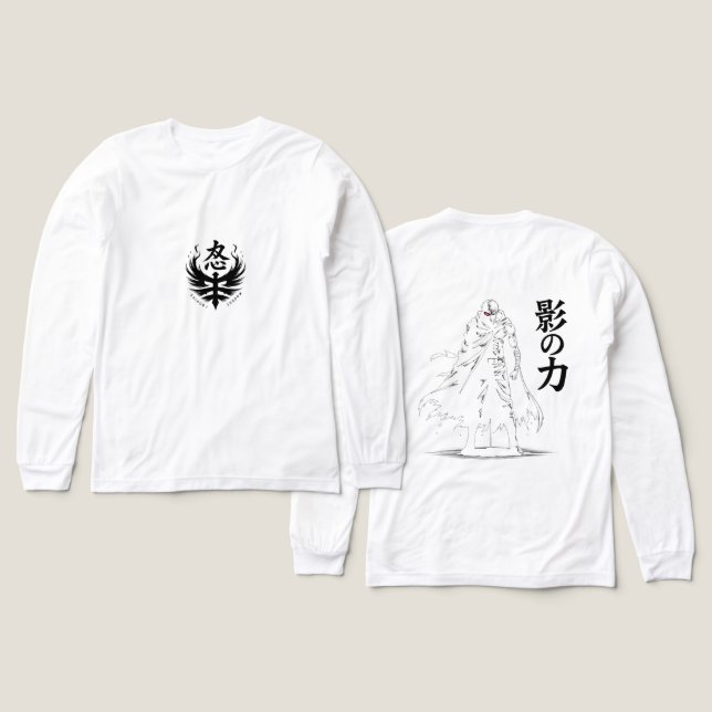 Camiseta Triblenda Ira en la Sombra: Doble Poder Ninja (Diseño frontal y trasero)