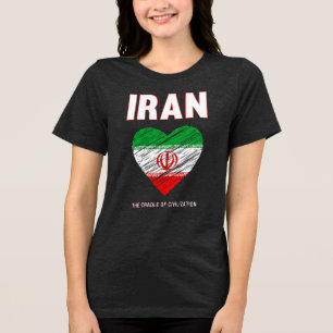 Camiseta Triblenda Irán Orgullo de corazón iraní
