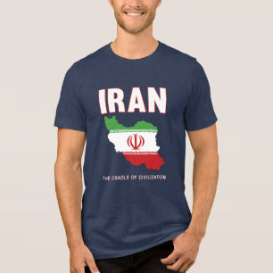 Camiseta Triblenda Irán Orgullo Mapa de Bandera Iraní Persia