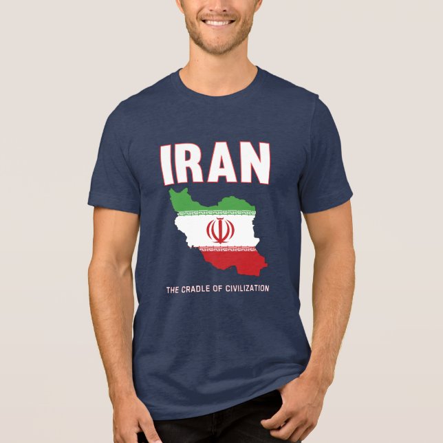 Camiseta Triblenda Irán Orgullo Mapa de Bandera Iraní Persia (Anverso)