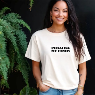 Camiseta Triblenda Ironía de chica en bicicleta negro