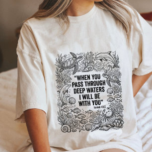 Camiseta Triblenda Isaías 43:2 Aguas Profundas Cita Cristiana del Océ