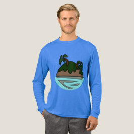 Camiseta Triblenda Isla Tropical de Dibujos Animados Minimalista en e
