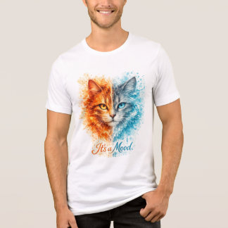 Camiseta Triblenda It’s a Mood Fire and Ice Cat Cool vs Hot cat lover