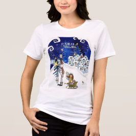 Camiseta Triblenda It Takes a Village: Ice Blue Winter Magic Mommy 