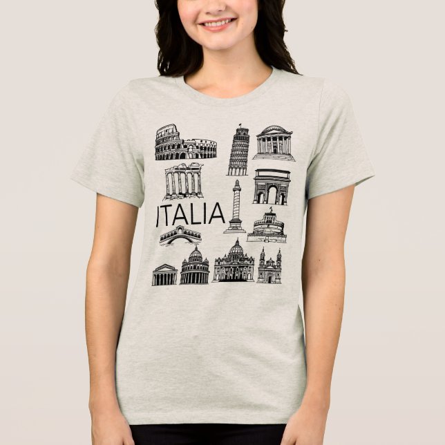 Camiseta Triblenda Italia Italian Monuments  (Anverso)