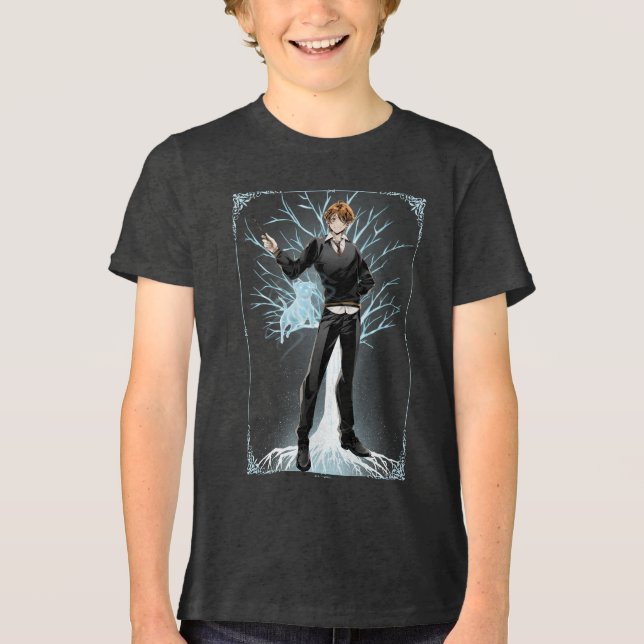 Camiseta Triblenda Jack Russell Terrier Patronus de Anime Ron Weasley (Anverso)