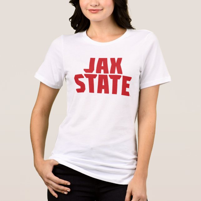 Camiseta Triblenda Jacksonville State University JAX STATE Bold Red (Anverso)