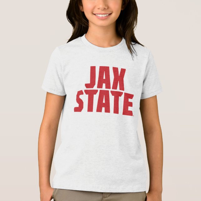 Camiseta Triblenda Jacksonville State University JAX STATE Bold Red (Anverso)