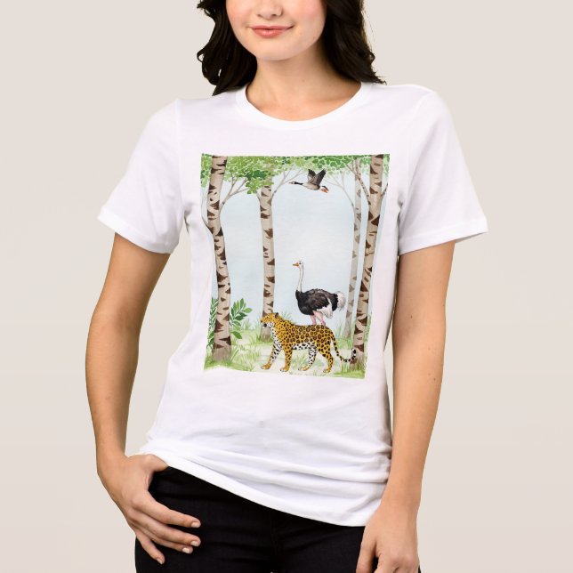 Camiseta Triblenda Jaguar and an ostrich (Anverso)
