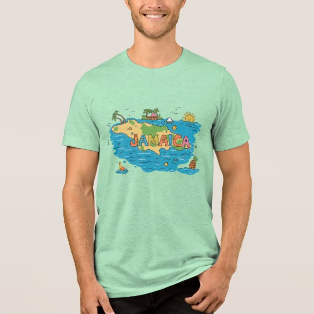 Camiseta Triblenda Jamaica island map (Anverso)