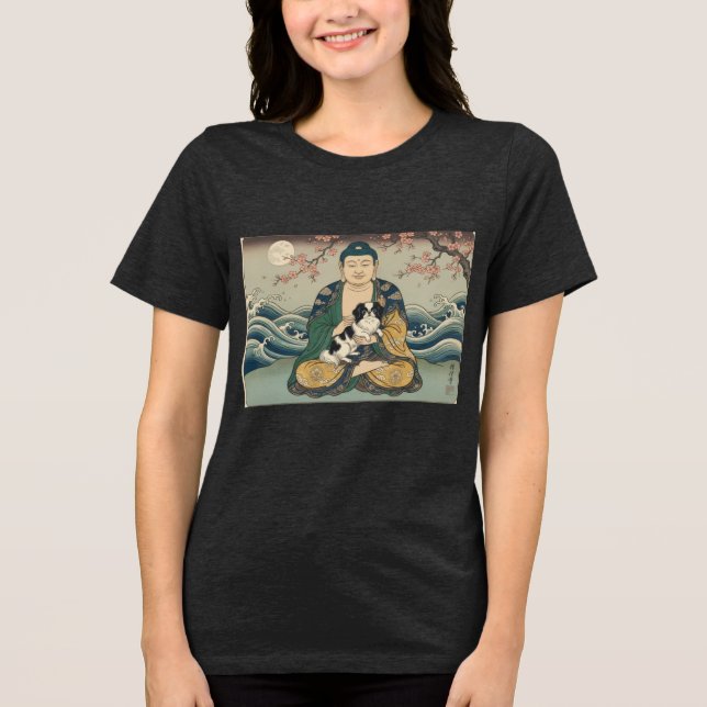Camiseta Triblenda Japanese Chin and Buddha  (Anverso)