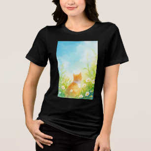 Camiseta Triblenda Jardín de Flores Mandarinas