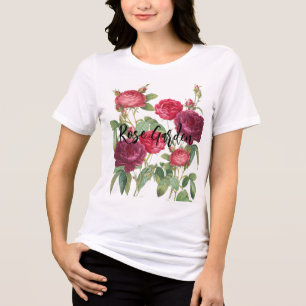 Camiseta Triblenda jardín de Rosa, inspirado en la naturaleza de los 