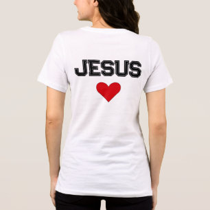 Camiseta Triblenda Jesús Corazón Texto en Negrita Cristiano