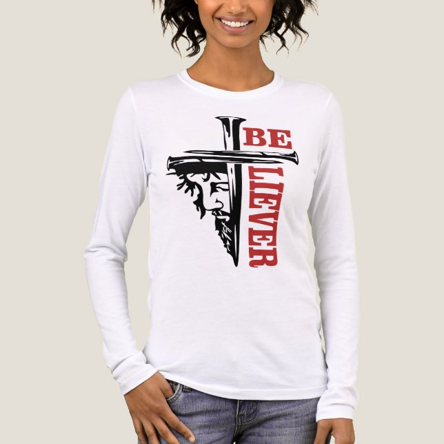 Camiseta Triblenda Jesus Cross Nail Design – Powerful Christian (Anverso)