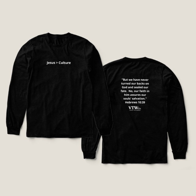 Camiseta Triblenda Jesús > Cultura Bella Canvas Long Sleeve Tee (Diseño frontal y trasero)